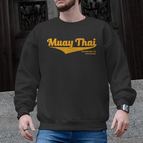 Distressed Muay Thai Kickboxing MMA BJJ Thailand T-Shirt Men Graphic Sweatshirt - Nak Muay Co.