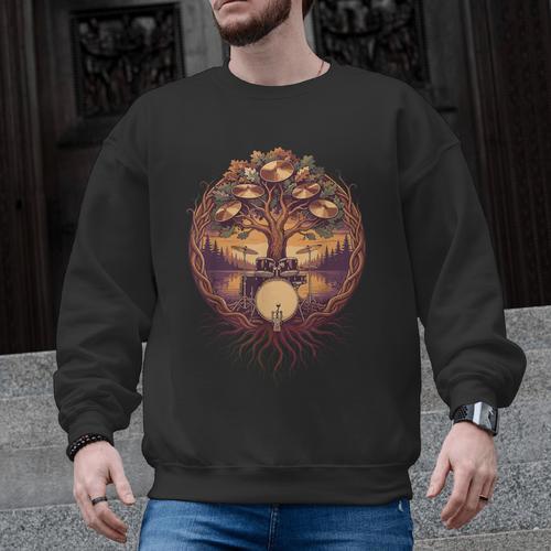 Drummer Drum Kit Musician Percussion Player Men Graphic Sweatshirt - Downbeat Supply