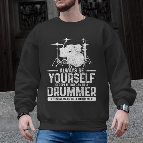 Drummer Drum Kit Saying Drummer Men Graphic Sweatshirt - Downbeat Supply