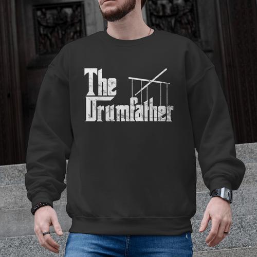 Drummer Humor The Drumfather Drum Kit Men Graphic Sweatshirt - Downbeat Supply