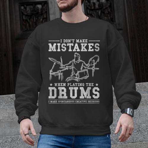Drummer Music Drum Kit Men Graphic Sweatshirt - Downbeat Supply