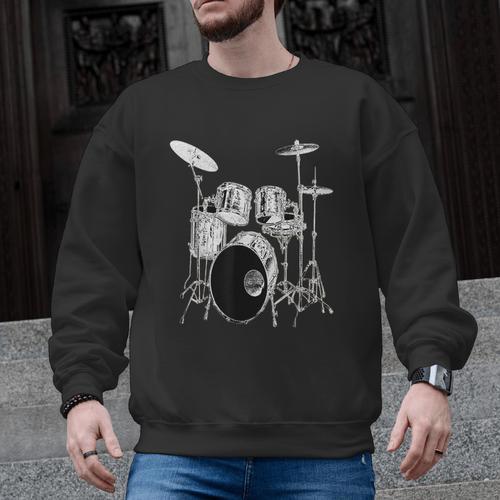Drums Drum Kit Music Men Graphic Sweatshirt - Downbeat Supply