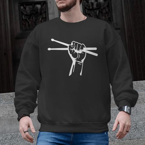 Drumsticks Hand Drum Kit Drummer Men Graphic Sweatshirt - Downbeat Supply
