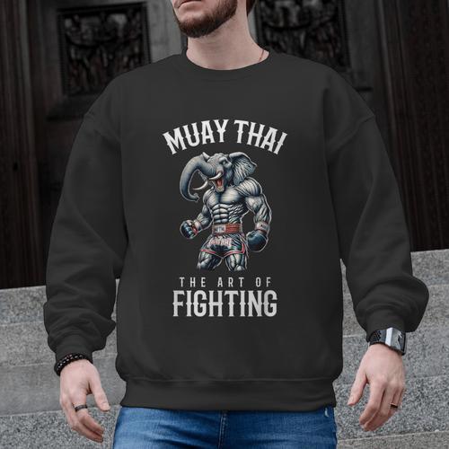 Elephant Muay Thai Kickboxing And Elephant Thai Boxing Men Graphic Sweatshirt - Nak Muay Co.