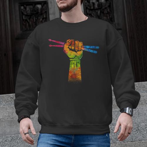 Faust Drumsticks Drummer Drummer Drum Kit Men Graphic Sweatshirt - Downbeat Supply