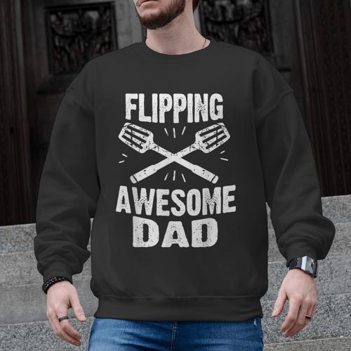 Flipping Awesome BBQ Dad Shirt Grilling Father's Day Men Graphic Sweatshirt - BBQ Dad Merch