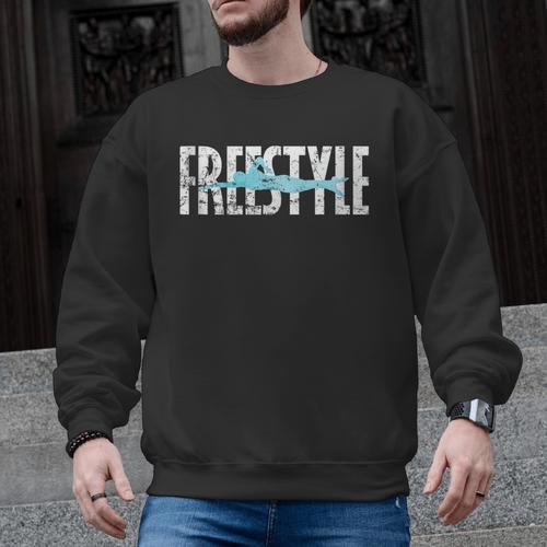 Freestyle Swimming Men Graphic Sweatshirt - SwimGear Co