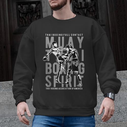 Full Contact Thai Boxing Association Of America Muay Thai Men Graphic Sweatshirt - Nak Muay Co.