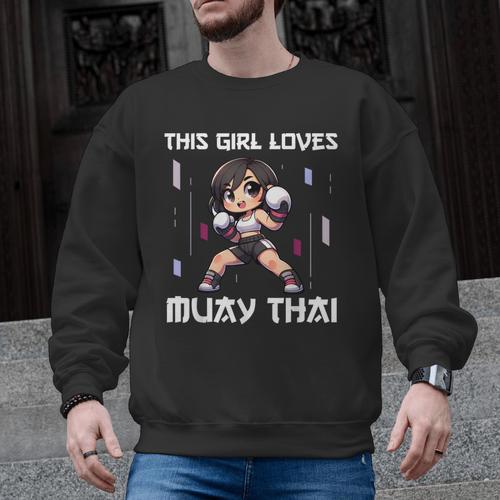This Girl Loves Muay Thai Muay Thai Girls Kids Men Graphic Sweatshirt - Nak Muay Co.