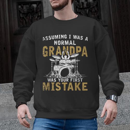 Grandpa Drummer Father's Day Drum Kit Men Graphic Sweatshirt - Downbeat Supply
