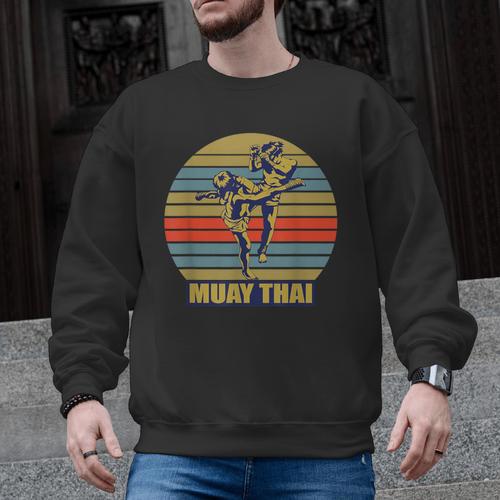 Great Muay Thai Kickboxing Martial Artist Thailand Men Graphic Sweatshirt - Nak Muay Co.