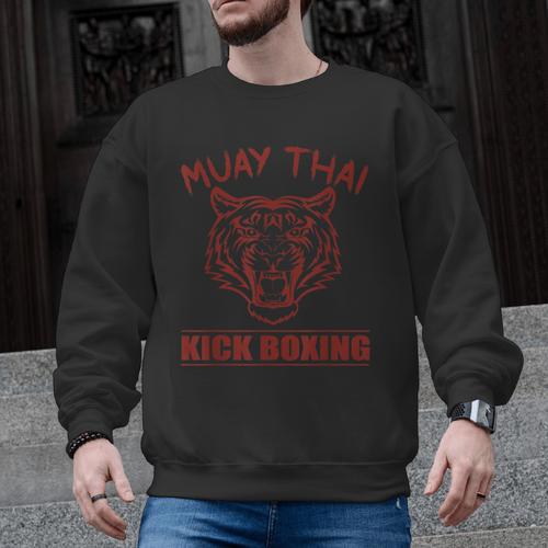 Great Muay Thai Tiger Kickboxing Martial Artist Men Graphic Sweatshirt - Nak Muay Co.