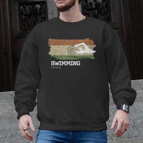 India Swimming Swimmer Water Sports Swimming Men Graphic Sweatshirt - SwimGear Co