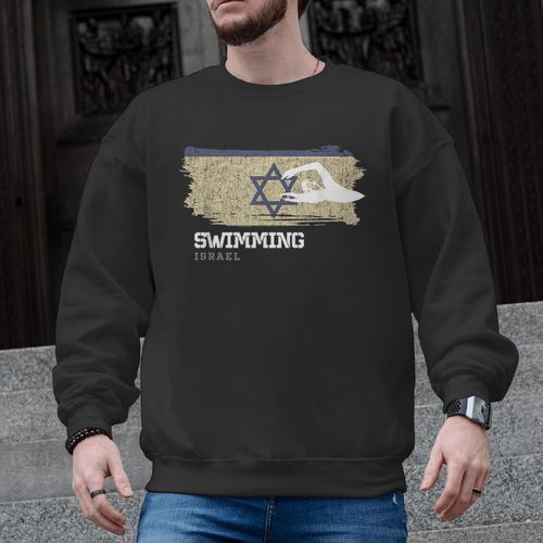 Israel Swimming Swimmer Water Sports Swimming Men Graphic Sweatshirt - SwimGear Co