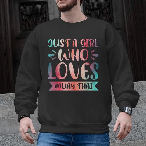 Just a Girl Who Loves Muay Thai Men Graphic Sweatshirt - Nak Muay Co.