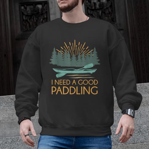 Kayaking Outdoor Water Sports Canoeing Paddle Kayak Men Graphic Sweatshirt - Paddle Life