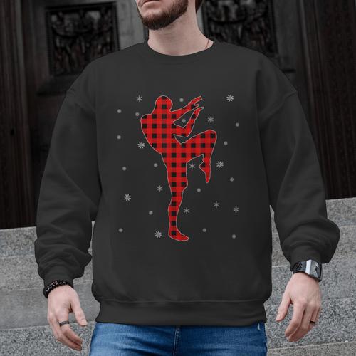 Matching Muay Thai Martial Arts Christmas Pajama Men Graphic Sweatshirt - Nak Muay Co.