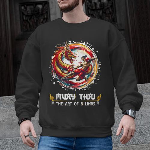 MMA Thai Boxing Art Of Eight Limbs Combat Muay Thai Men Graphic Sweatshirt - Nak Muay Co.