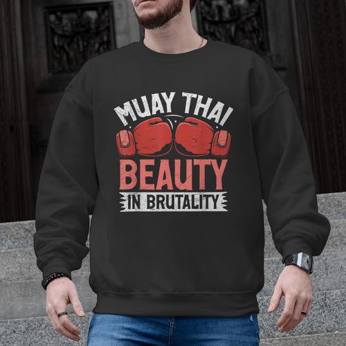 Muay Thai Beauty In Brutality Muay Thai Men Graphic Sweatshirt - Nak Muay Co.