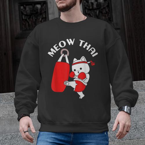 Muay Thai Cat Meow Thai Men Graphic Sweatshirt - Nak Muay Co.