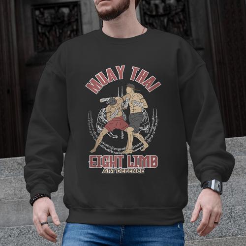 Muay Thai Eight Limb Art Defence Men Graphic Sweatshirt - Nak Muay Co.