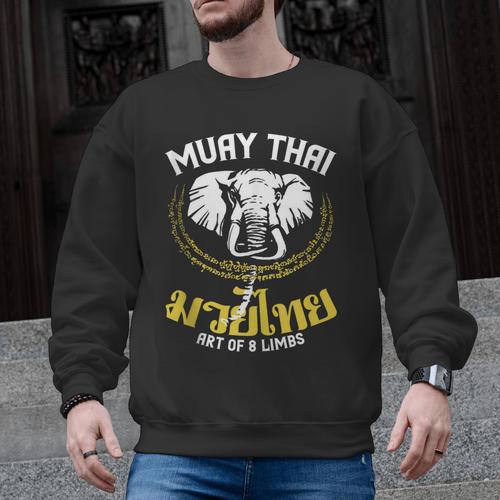 Muay Thai Elephant Martial Arts Thai Boxing Coach Lover Men Graphic Sweatshirt - Nak Muay Co.