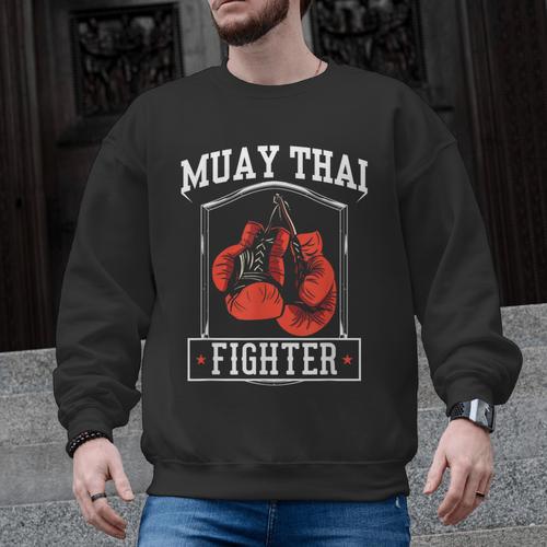 Muay Thai Fighter Hobby Boxing Martial Arts Men Graphic Sweatshirt - Nak Muay Co.