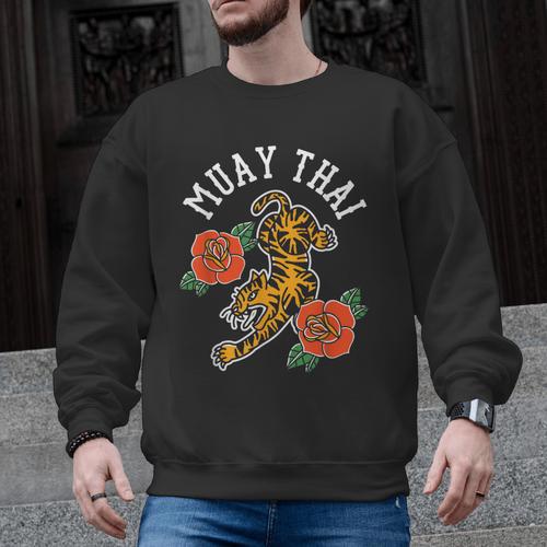 Muay Thai Fighter Hobby Martial Arts Boxing Men Graphic Sweatshirt - Nak Muay Co.