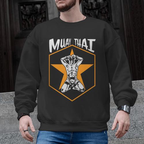 Muay Thai Fighter Sleeveless Men Graphic Sweatshirt - Nak Muay Co.