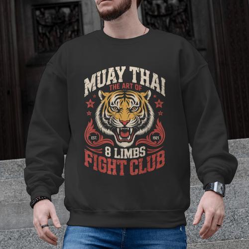 Muay Thai Fighter Tiger 8 Limbs Thai Boxing Men Graphic Sweatshirt - Nak Muay Co.