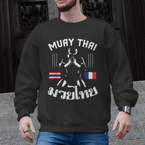 Muay Thai France French Flag Martial Arts Thai Boxing Coach Men Graphic Sweatshirt - Nak Muay Co.