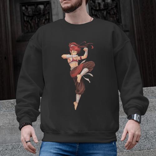 Muay Thai Girl Anime Japan Thaiboxer Kickboxing Muay Thai Men Graphic Sweatshirt - Nak Muay Co.