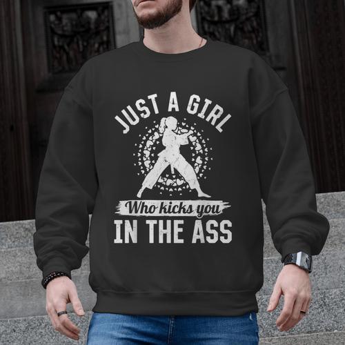 Muay Thai Girls Just a Girl Who Kicks You In The Ass Men Graphic Sweatshirt - Nak Muay Co.