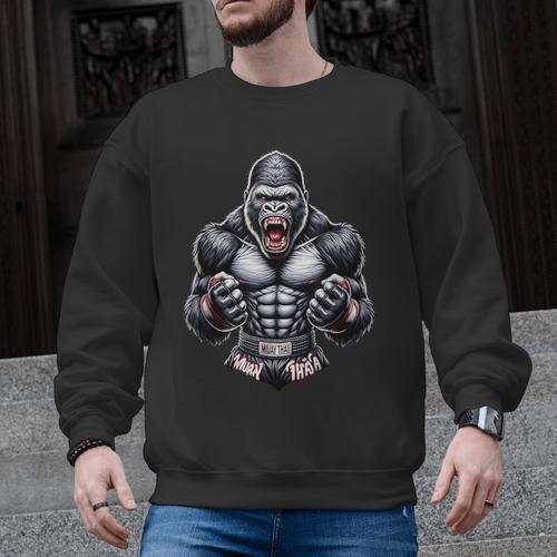 Muay Thai Gorilla Thai Boxing And Fighting Men Graphic Sweatshirt - Nak Muay Co.