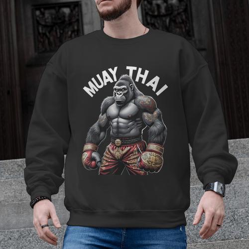 Muay Thai Gorilla Strength Power Fighter Men Graphic Sweatshirt - Nak Muay Co.