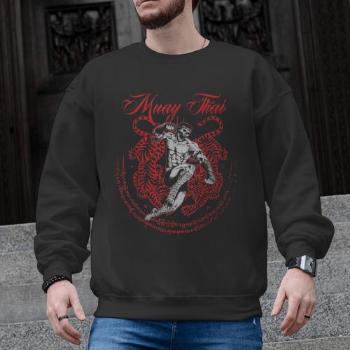 Muay Thai Kickboxing Martial Art Fighter Thai Boxing Men Graphic Sweatshirt - Nak Muay Co.