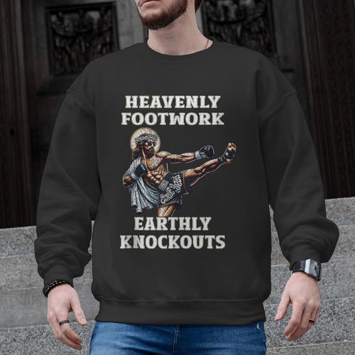 Muay Thai Lord Jesus Kickboxing Christian Men Graphic Sweatshirt - Nak Muay Co.