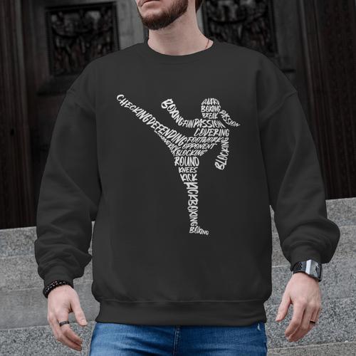 Muay Thai Martial Arts Typography Kickboxer Girls Kickboxing Men Graphic Sweatshirt - Nak Muay Co.