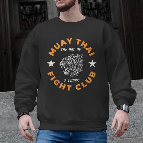 Muay Thai MMA Fight Tattoo Tiger Art Of 8 Limbs Kickboxing Men Graphic Sweatshirt - Nak Muay Co.