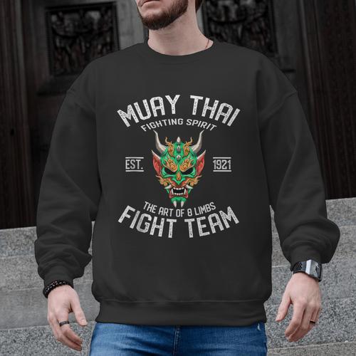 Muay Thai Oni Fight Team Kickboxing Men Graphic Sweatshirt - Nak Muay Co.