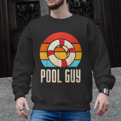 Pool Guy Swimming Attendant Attendants Rescuer Men Graphic Sweatshirt - SwimGear Co