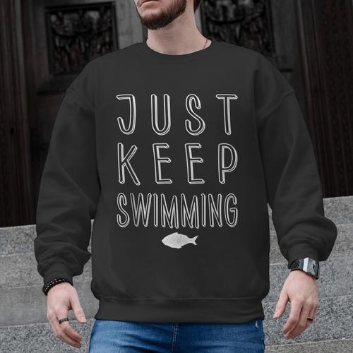 Pretty Fish Just Keep Swimming Men Graphic Sweatshirt - SwimGear Co