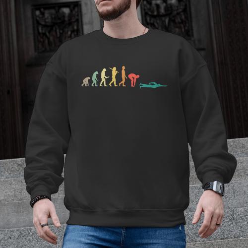 Retro Swimming Evolution For Swimmers Small Men Graphic Sweatshirt - SwimGear Co
