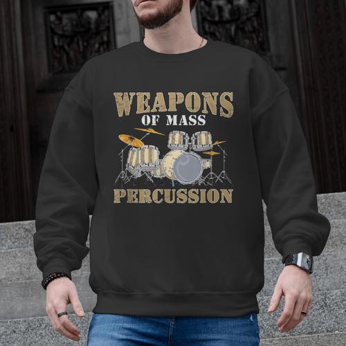 Rock Band Musical Instrument Drum Kit Men Graphic Sweatshirt - Downbeat Supply