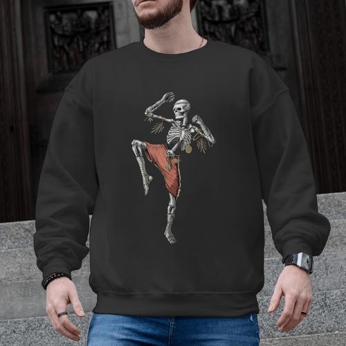 Skeleton Muay Thai Boxing Karate Kickboxing Martial Arts Men Graphic Sweatshirt - Nak Muay Co.