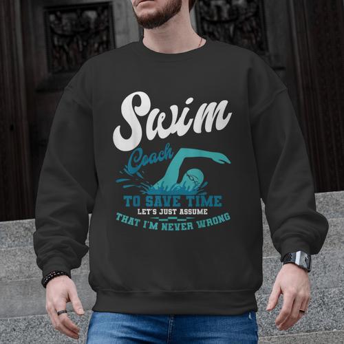Swim Coach Swimming Lesson Sport Professional Instructor Men Graphic Sweatshirt - SwimGear Co