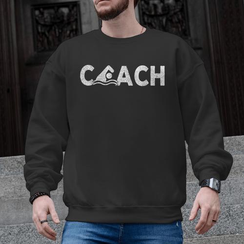 Swim Coach Swimming Coach Swim Teacher Swimmer Retro Men Graphic Sweatshirt - SwimGear Co