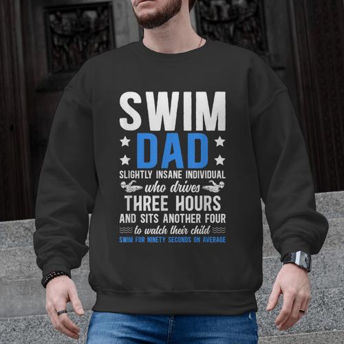 Swim Dad Definition Dad Of A Swimmer Father Swimming Dad Men Graphic Sweatshirt - SwimGear Co