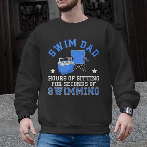 Swim Dad Of A Swimmer Dad Swim Father Swimming Dad Men Graphic Sweatshirt - SwimGear Co
