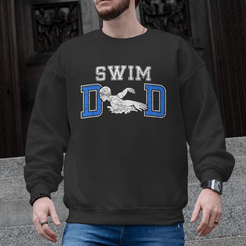 Swim Dad Of A Swimmer Dad Proud Swim Father Swimming Dad Men Graphic Sweatshirt - SwimGear Co